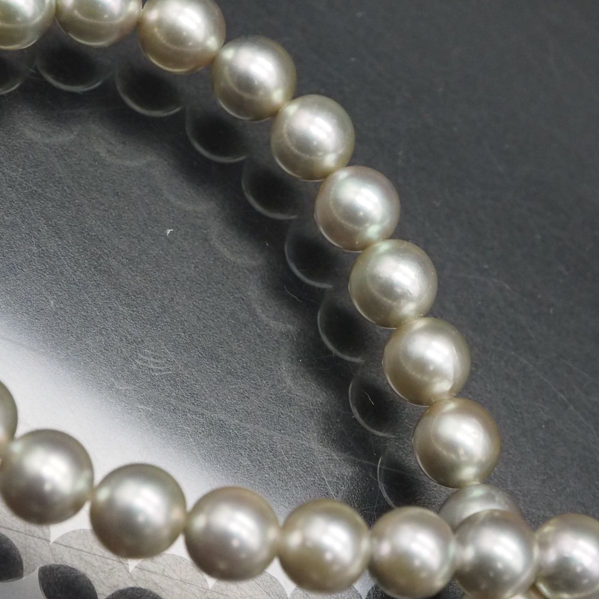 W10 あこや真珠 7.4mm珠 ネックレス パール SILVER刻印 グレー系カラー デザイン シルバー 6月誕生石