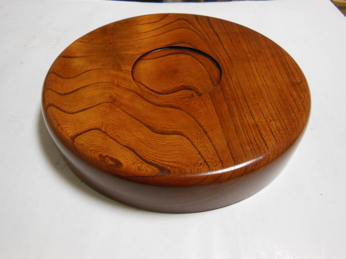  unused goods wooden lacquer ware circle tray * pastry pot natural tree * natural wood diameter :26.5cm free shipping 