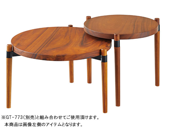 東谷 ラウンドテーブルS ブラウン W53×D53×H44 GT-773 丸型 サイドテーブル ナイトテーブル メーカー直送 送料無料_画像3