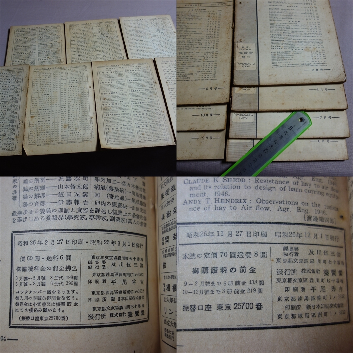 雑誌 農業及園藝 昭和26年 不揃い7冊 養賢堂 / 農業 及 園芸 昭和 古い セット まとめて_画像4