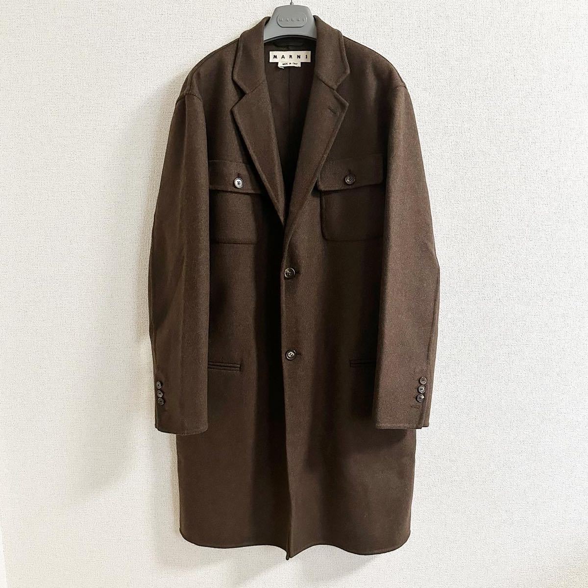  шедевр MARNI Marni 16-17aw over Пальто Честерфилд жакет пальто с отложным воротником Mod's Coat блузон Brown 46