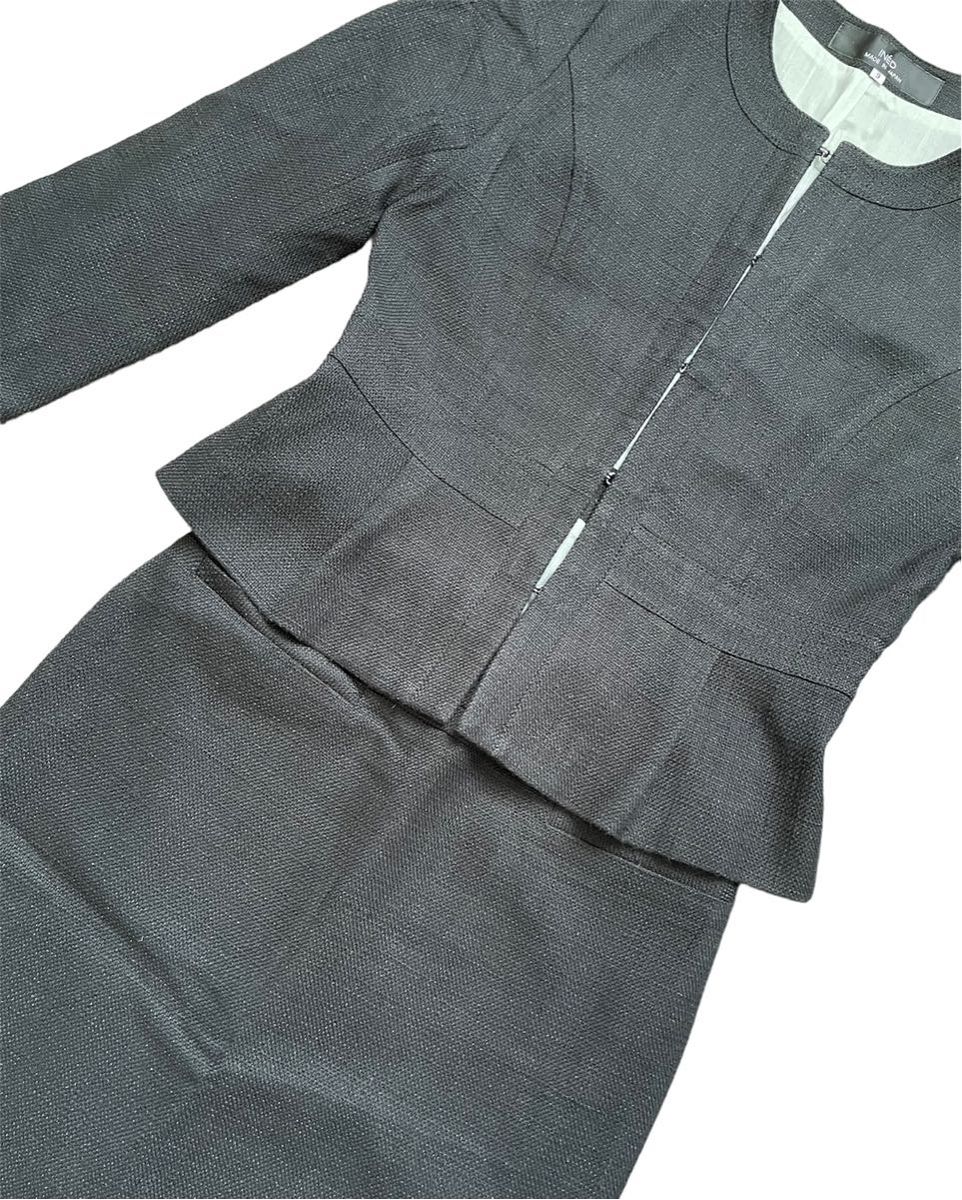 INED(イネド)セットアップスーツ チャコールグレー ジャケット スカート