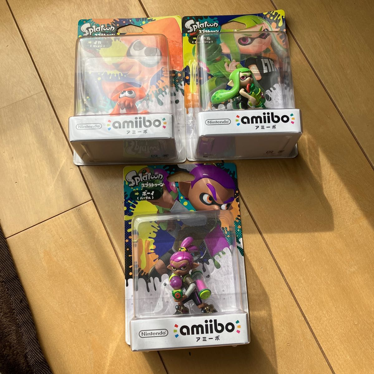 スプラトゥーン アミーボ amiibo ボーイ　パープル　ガール　ライムグリーン　オレンジ　イカ　限定色　３点セット