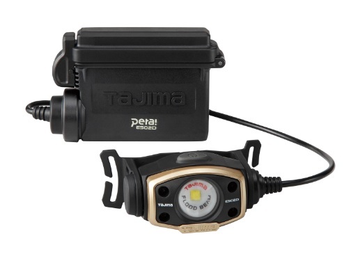 タジマ LEDヘッドライトE502Dセット LE-E502D-SP 手元作業に最適なフラッド照射タイプ TAJIMA 267108 。_画像1