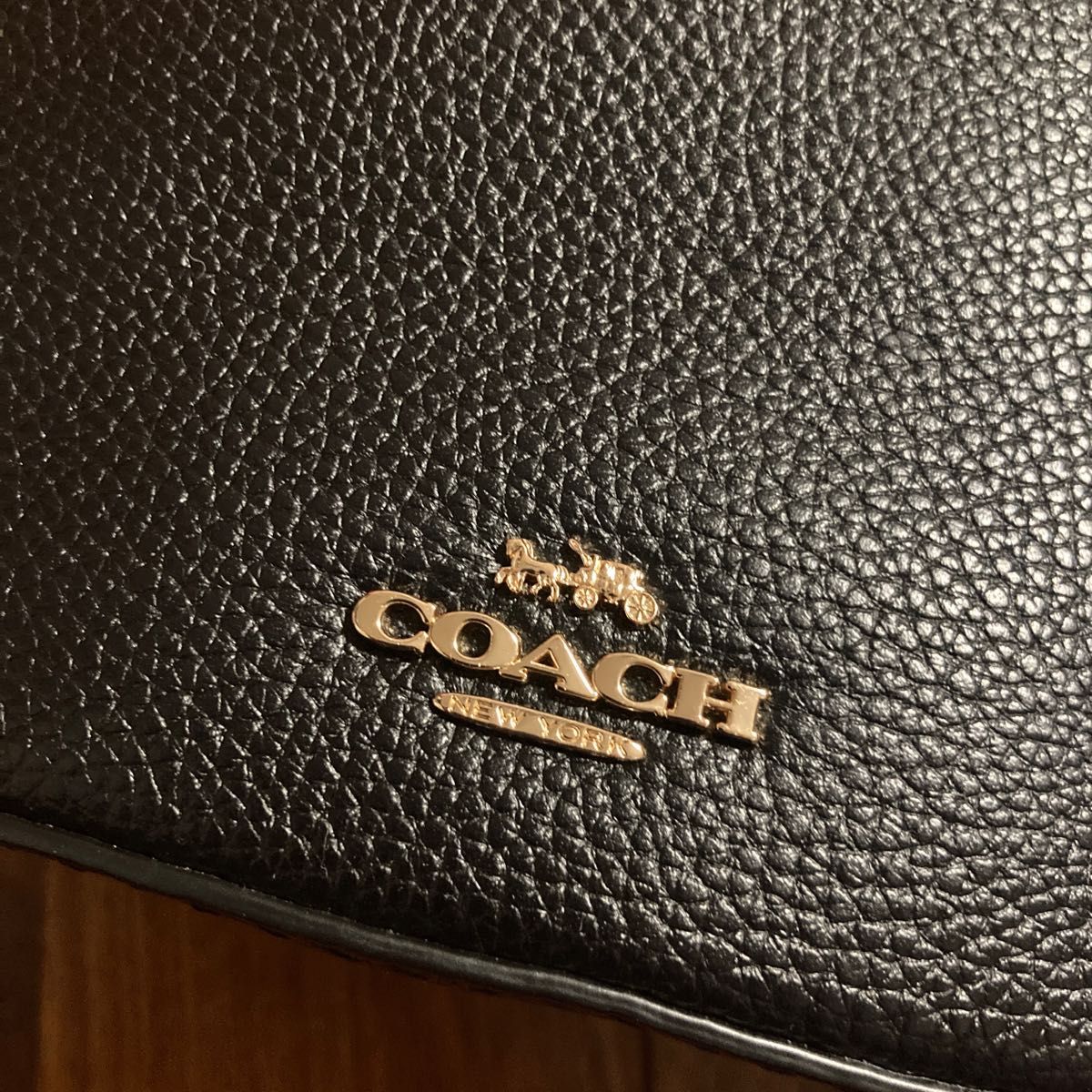 COACH コーチ GD/Black レザー ベルト バッグ ウエストポーチ ウエスト