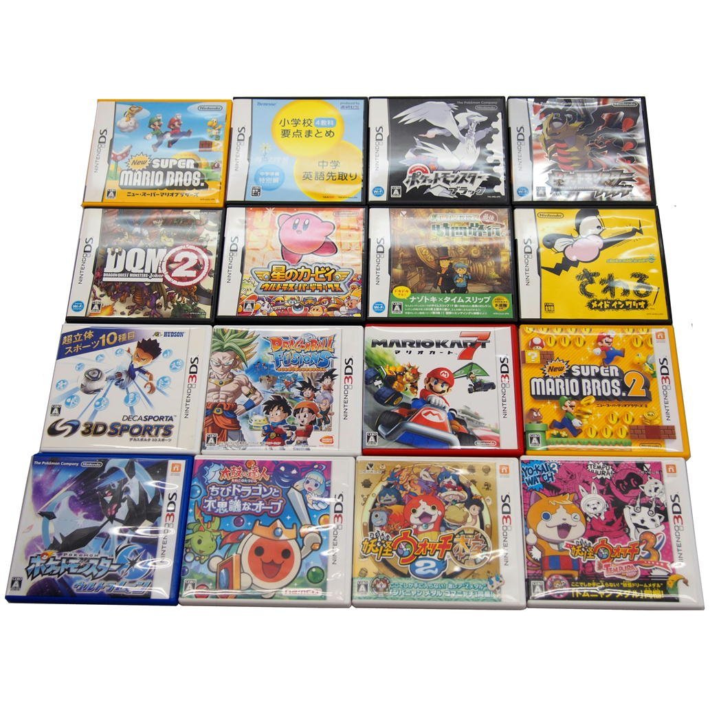 1円【ジャンク】Nintendo 任天堂/3DSソフト8本・DSソフト8本 計16本セット/76