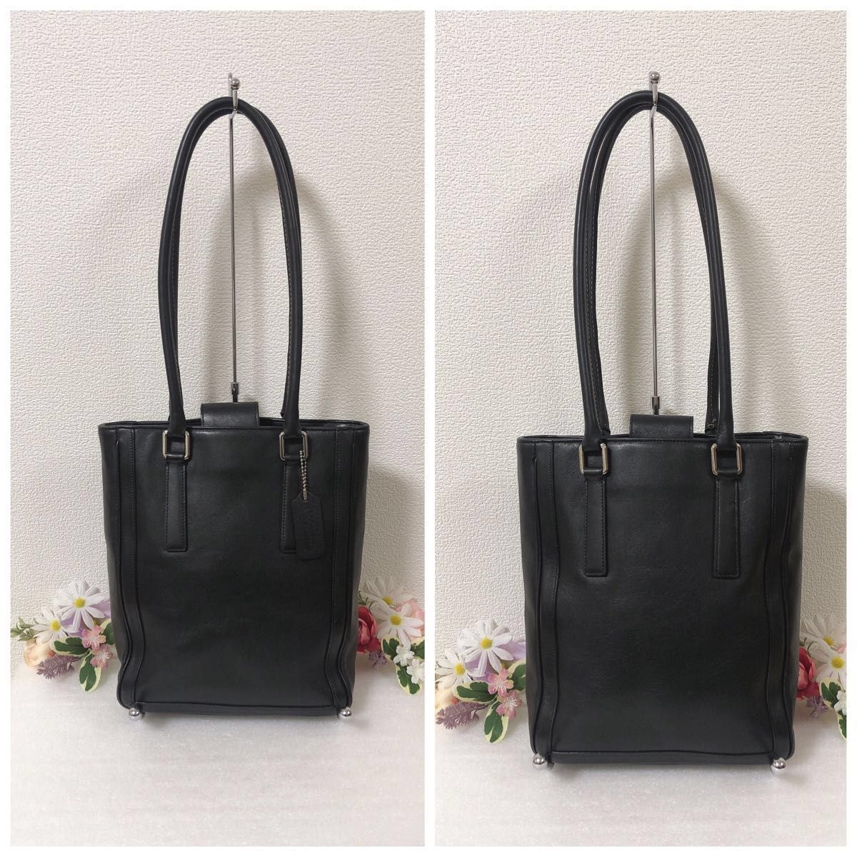 美品】COACH オールドコーチ トートバッグ レザーバッグ 本革 黒 美品】COACH オールドコーチ トートバッグ レザーバッグ 本革 黒