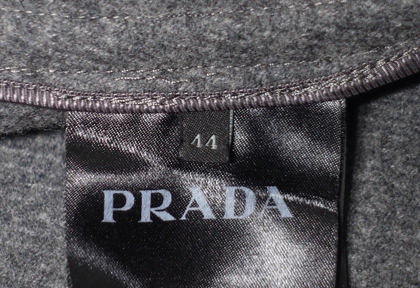 15AW 極美品 PRADA プラダ レザーディテール メルトン フーデッド