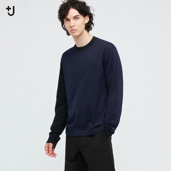 21SS ＋J UNIQLO ジルサンダー ユニクロ カシミヤ クルーネック セーター 長袖 ニット M ブラウン 351-445805 茶 グレー  ルメール U U