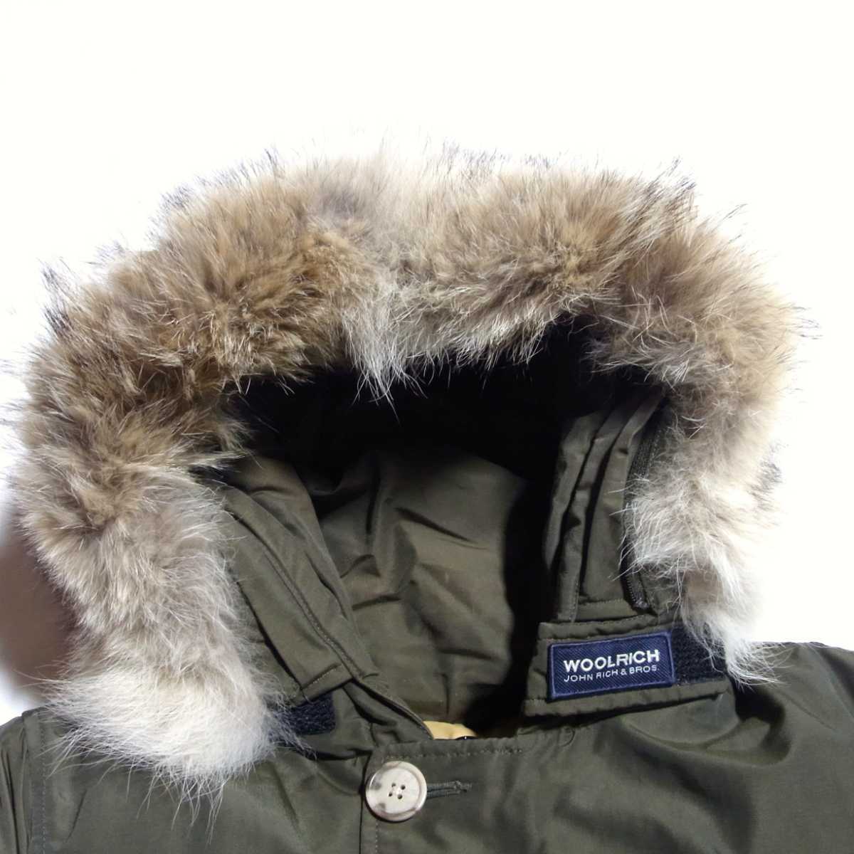 WOOLRICH ARCTIC PARKA ウールリッチ アークティック パーカー ファー ダウン ジャケット USA 3XS EU XXS カーキ 1702061_画像5