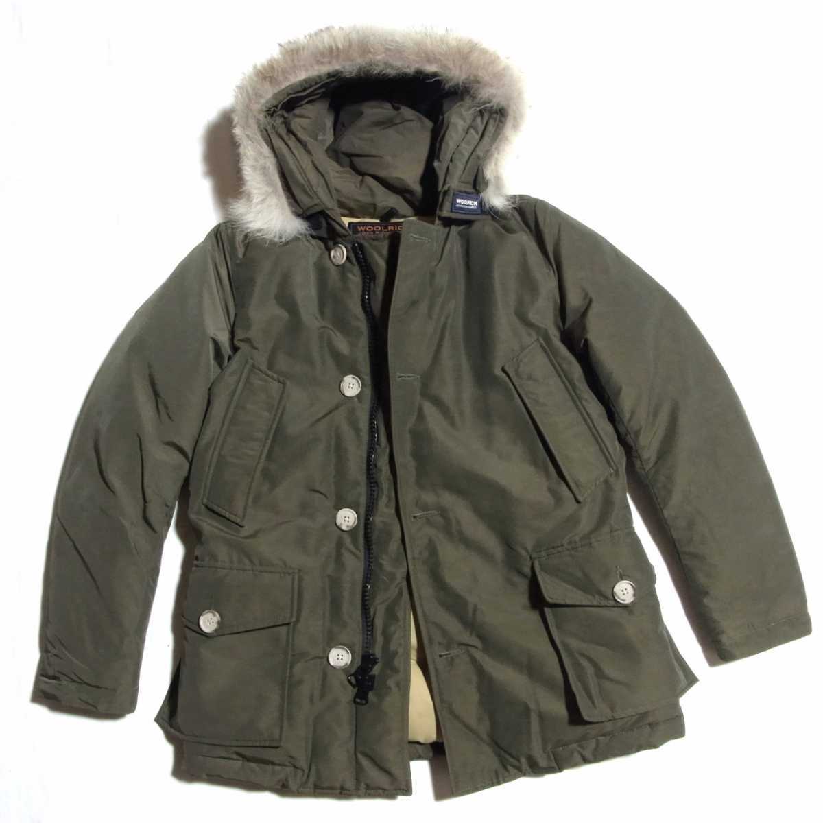 WOOLRICH ARCTIC PARKA ウールリッチ アークティック パーカー ファー ダウン ジャケット USA 3XS EU XXS カーキ 1702061_画像3