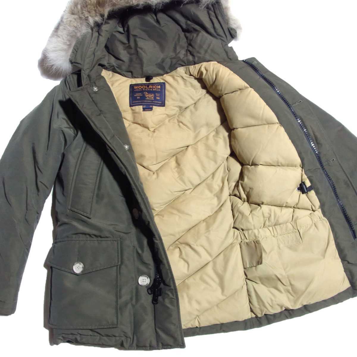 WOOLRICH ARCTIC PARKA ウールリッチ アークティック パーカー ファー ダウン ジャケット USA 3XS EU XXS カーキ 1702061_画像6