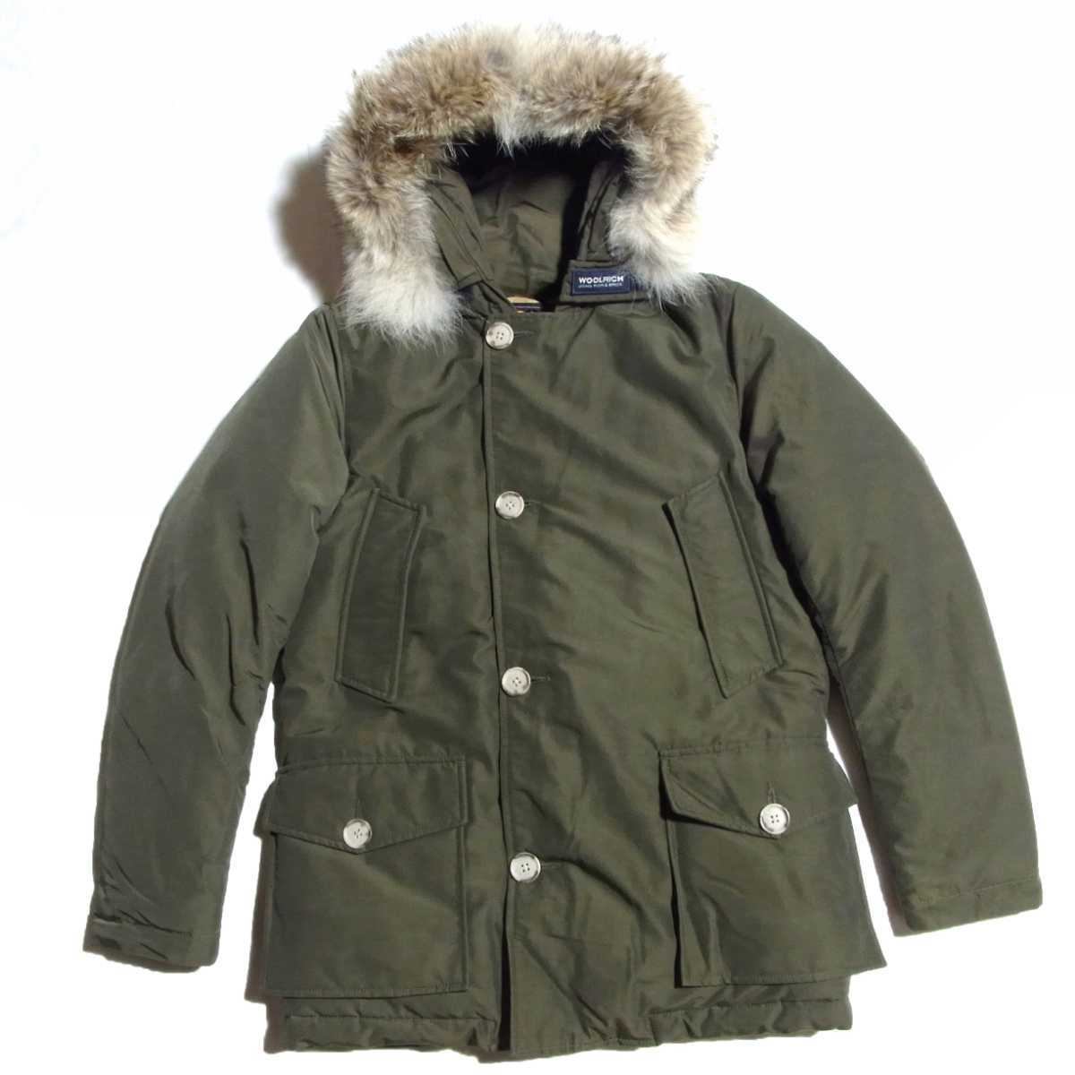 WOOLRICH ARCTIC PARKA ウールリッチ アークティック パーカー ファー ダウン ジャケット USA 3XS EU XXS カーキ 1702061_画像2