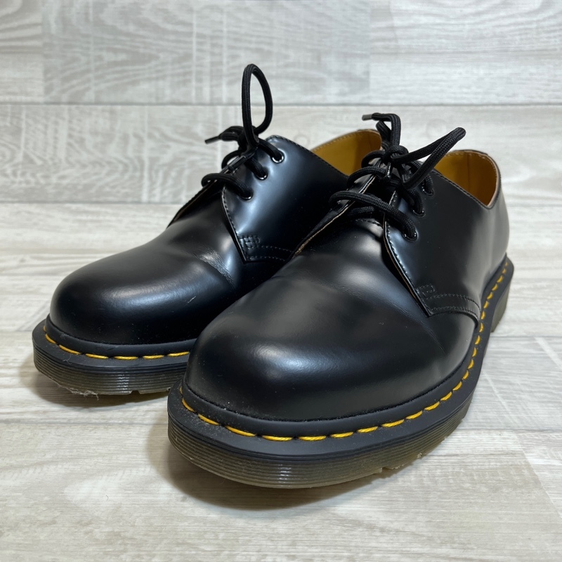 Dr.Martens/ドクターマーチン/1461/3ホールシューズ/3アイ/ブラック/ブーツ/イエローステッチ/UK7/美品_画像1