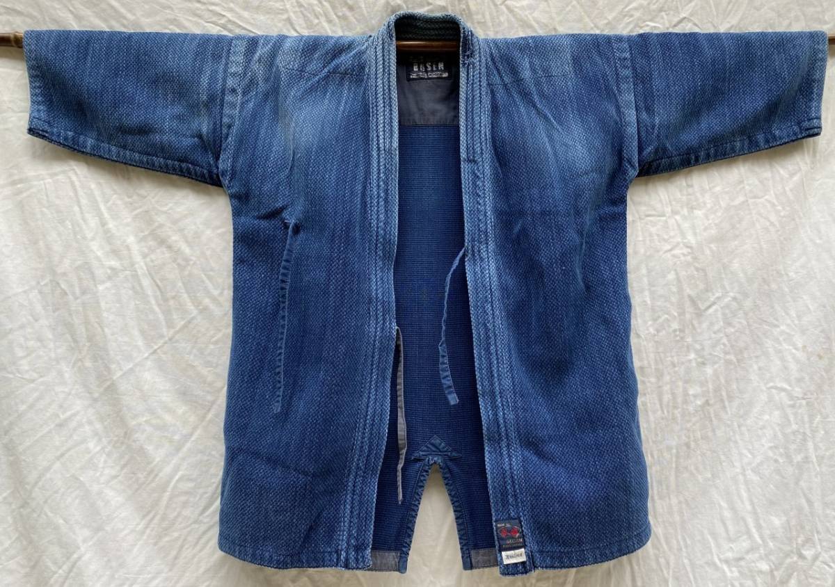 退廃的 絶妙フェード 擦り切れ 剣道着 ジャケット 藍染 刺し子 JAPAN VINTAGE ジャパンヴィンテージ KENDO JACKET INDIGO BULE SASHIKO_画像1