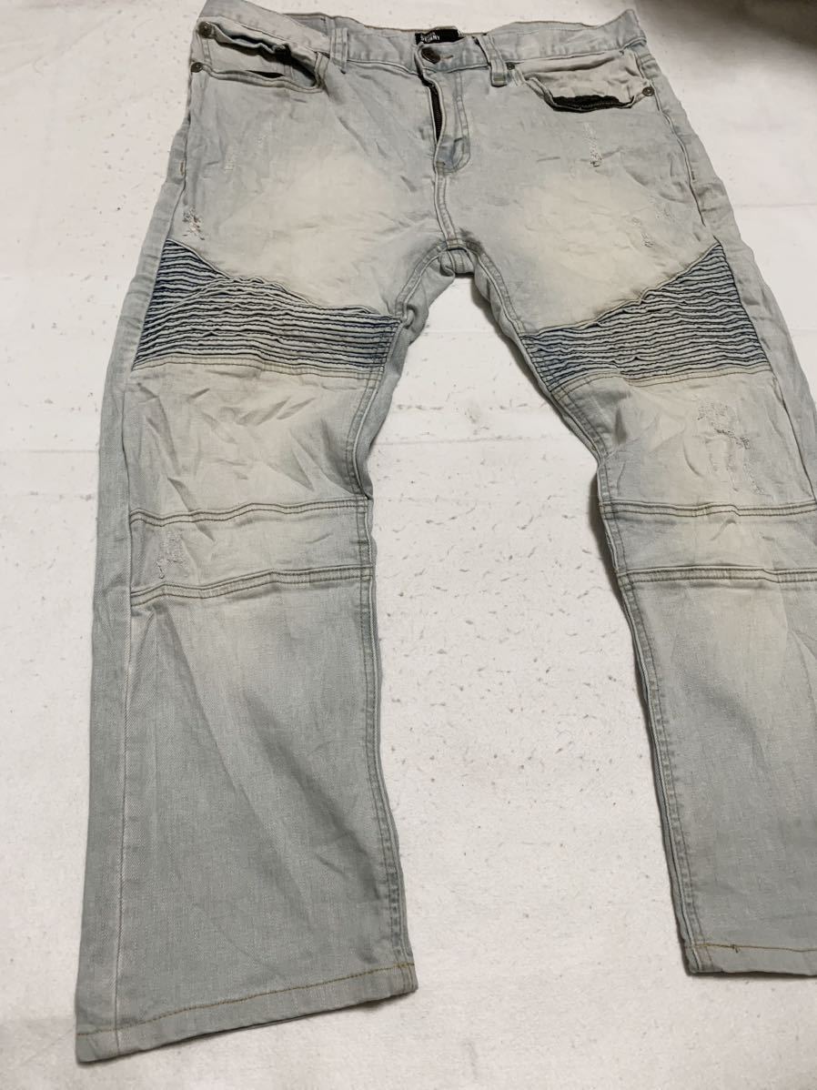 RSQ JEANS ロンドン　スキニーデニム　ジーンズ　ダメージ加工　W34_画像4