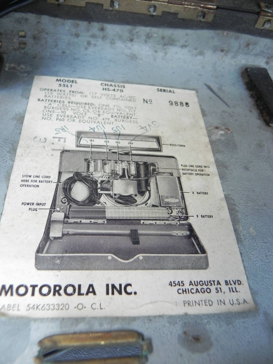  редкий товар! Vintage * MOTOROLA вакуумная трубка радио : 55L1 ( б/у товар )