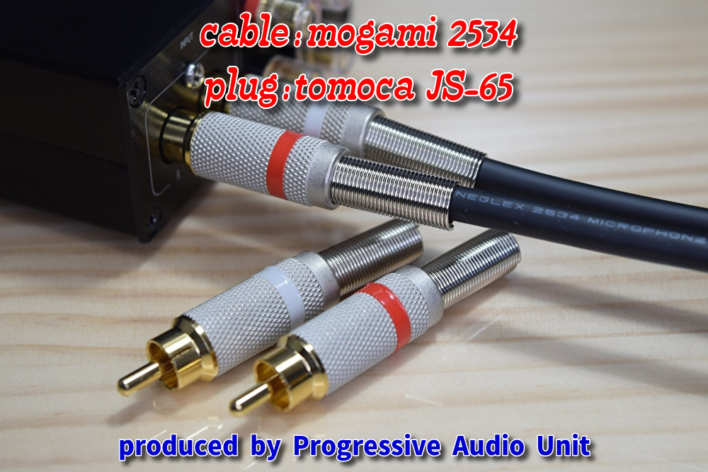 □□ mogami 2534(BK)＋RCA Gp_plug（JS65）/0.30m×2本_画像1