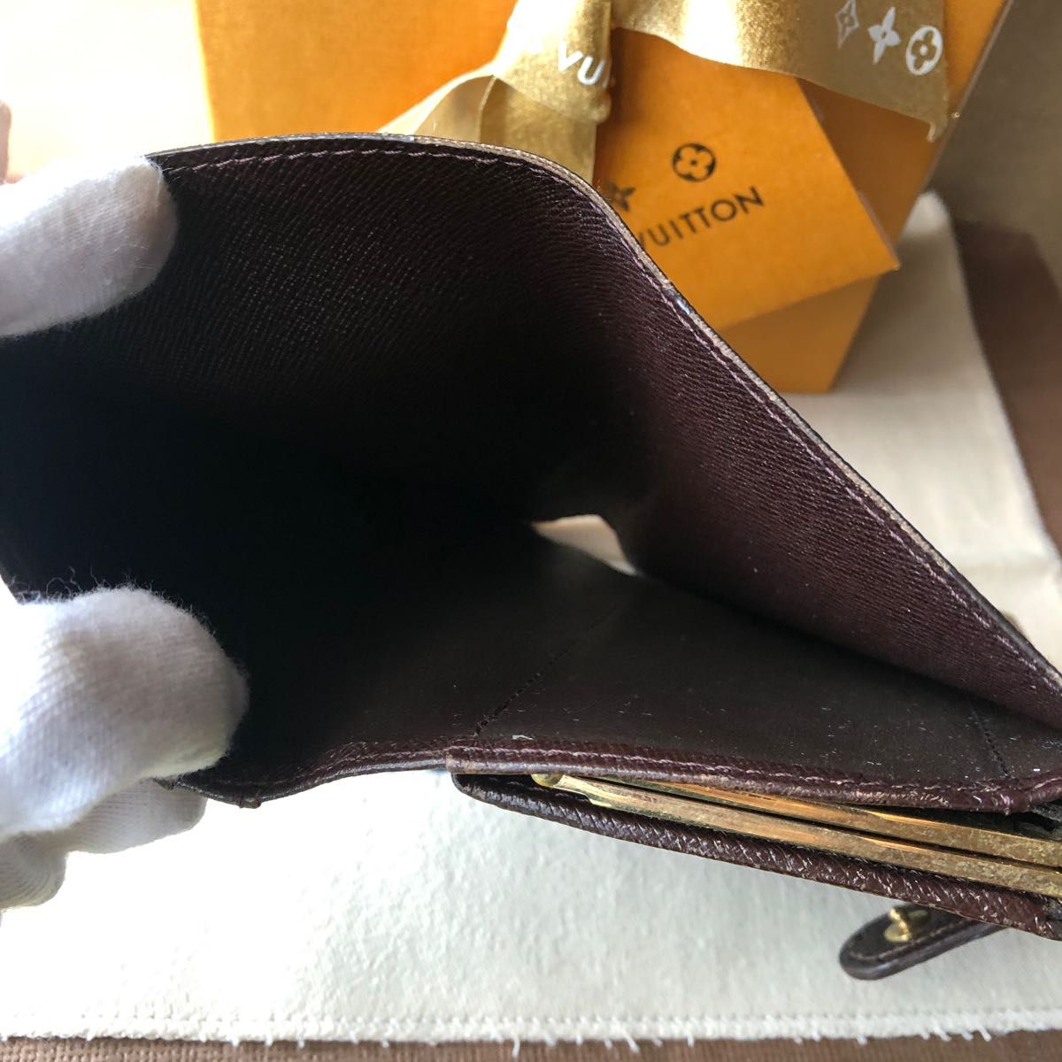 廃盤 ルイヴィトン ダミエ ヴィエノワ がま口 金具 コンパクト 折り財布 6