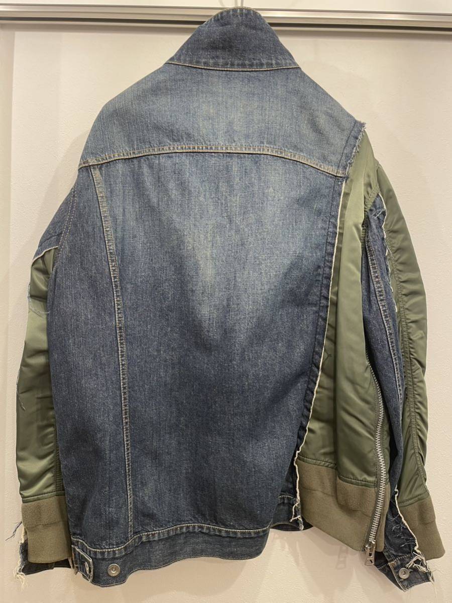 sacai デニム MA-1 ドッキングジャケット 再構築 フライトジャケット