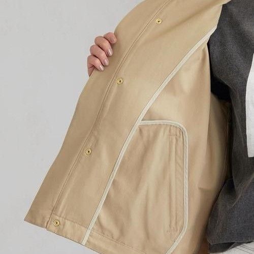 タグ付属 green label NEWハッスイ フード ブルゾン 春 ベージュ