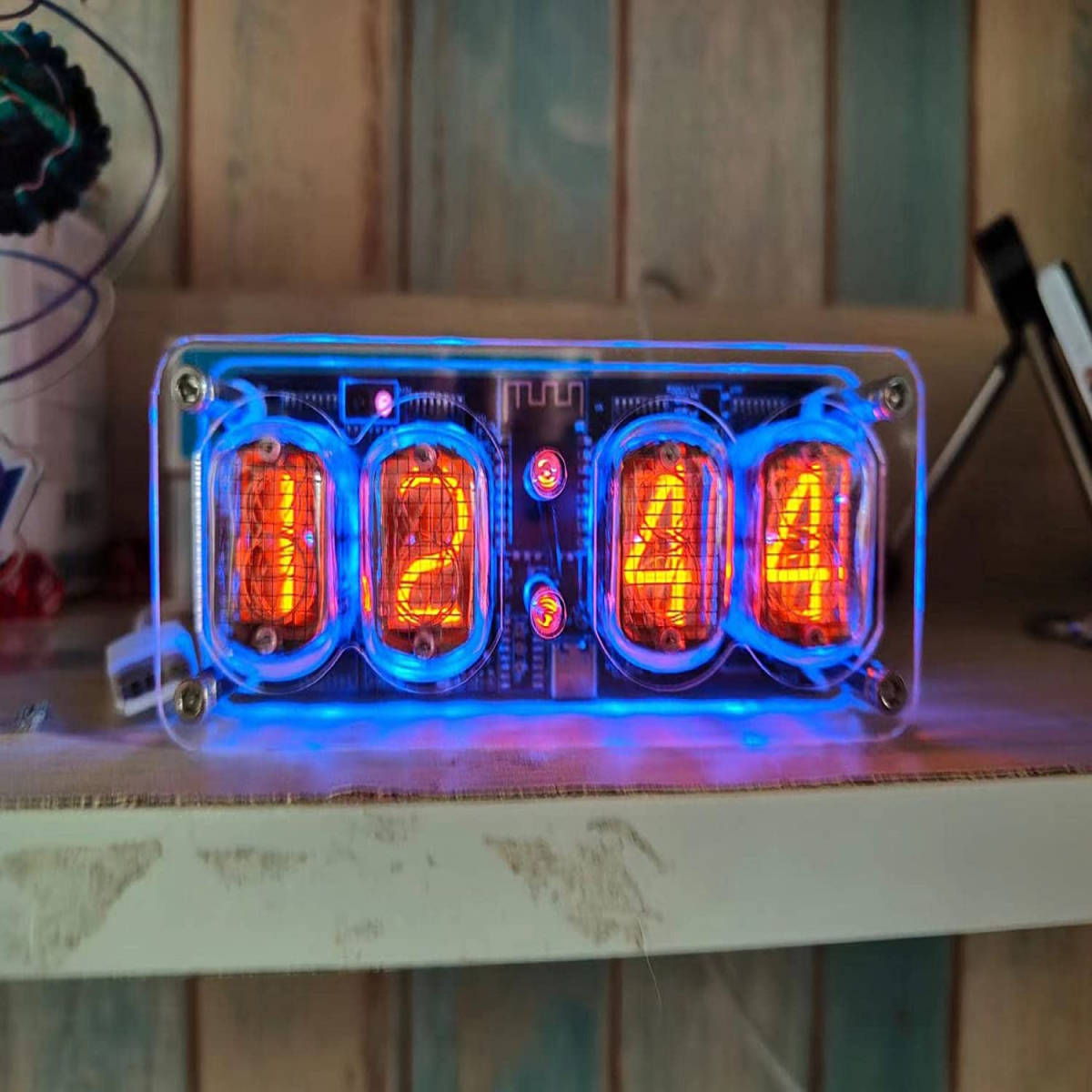 LED置き時計 パンクレトロ ニキシー管デジタル置き時計 LED置き時計 パンクレトロ ニキシー管デジタル置き時計
