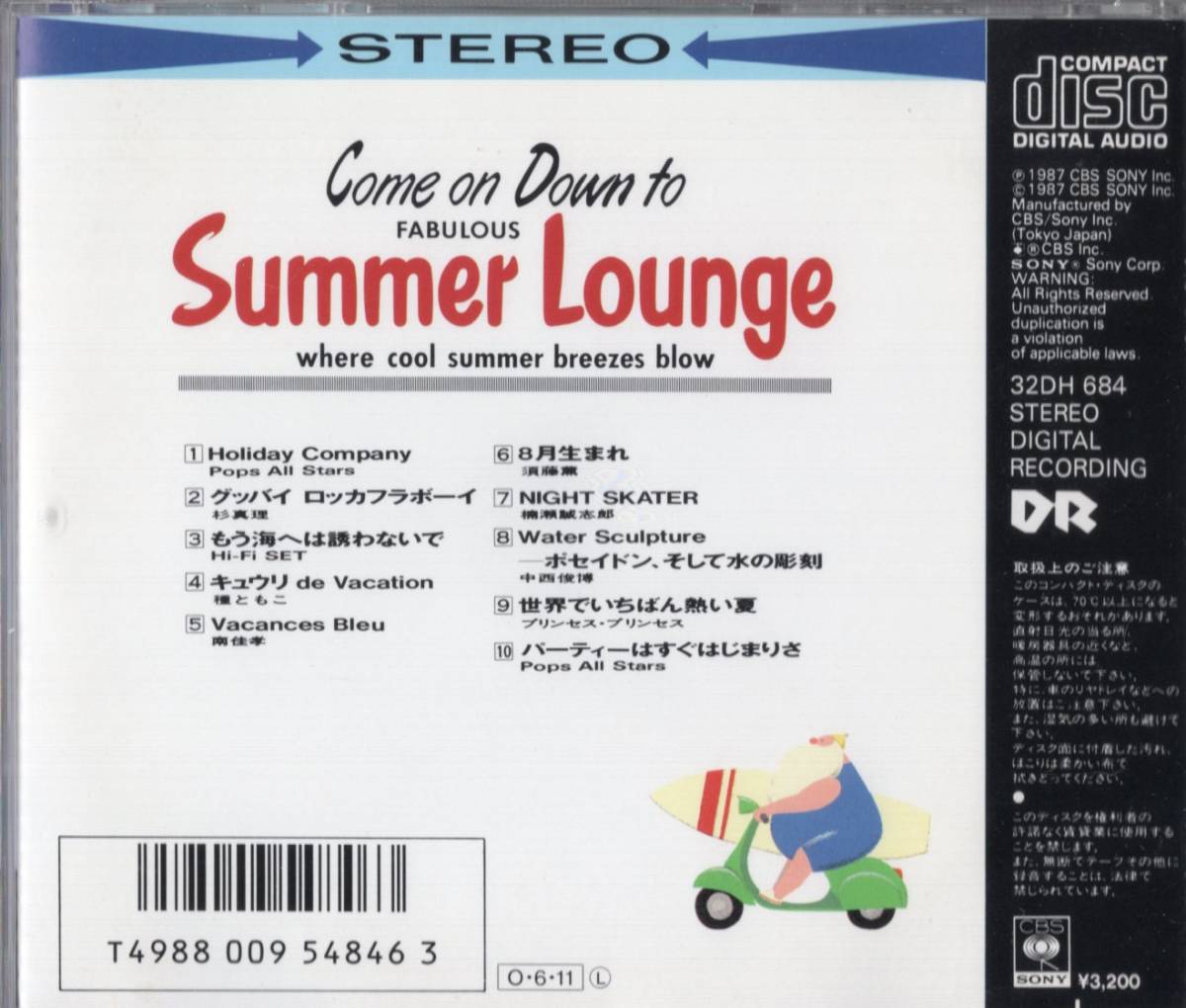 【即決】「 Summer Lounge / サマー・ラウンジ・・・杉真理,南佳孝,須藤薫, ハイ・ファイ・セット・・・ 」CD/87年_画像2