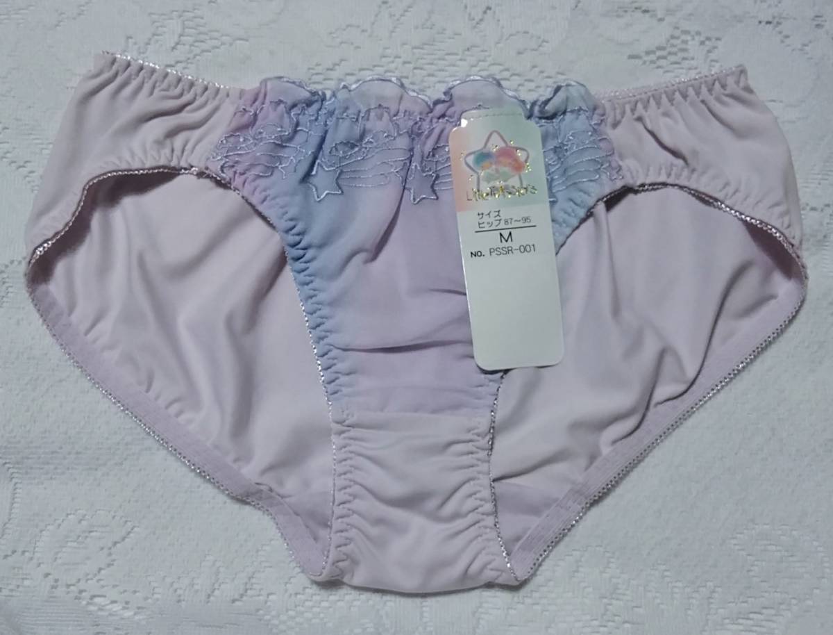  postage included Sanrio Little Twin Stars ki Kirara embroidery non wire bla shorts set M size purple color series new goods unused 