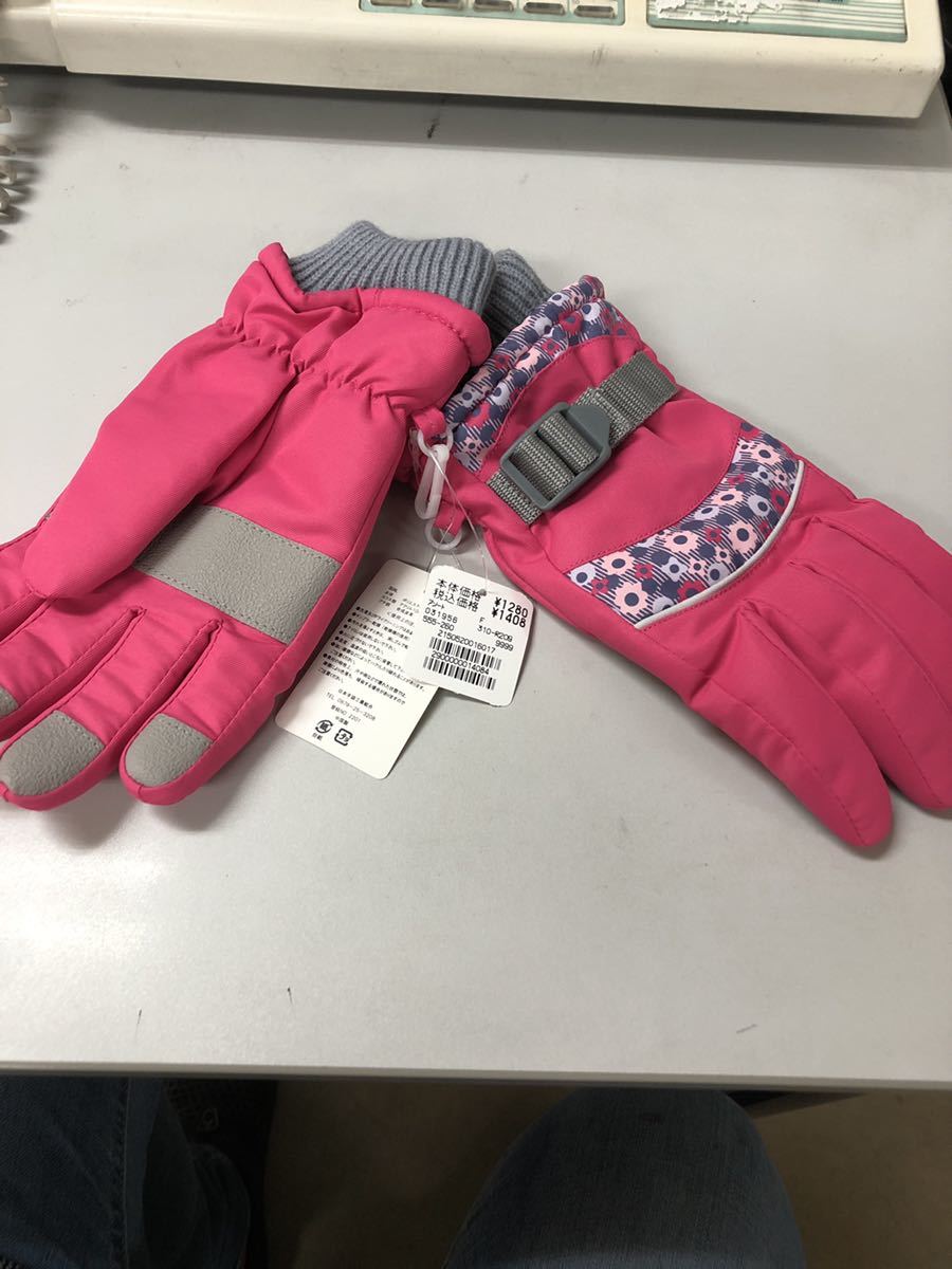  с биркой jania перчатки снег 19 см 11~12 лет розовый 