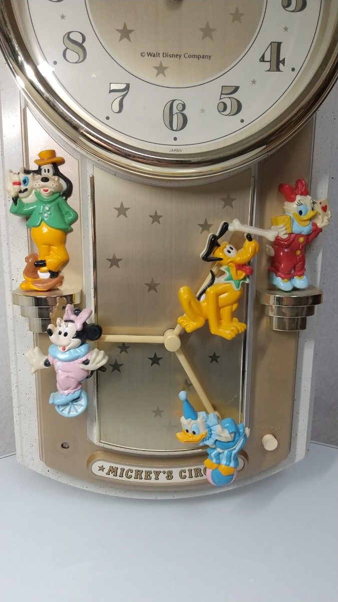 希少】Disney Time ディズニー ミッキー からくり時計 振り子 希少】Disney Time ディズニー ミッキー からくり時計 振り子