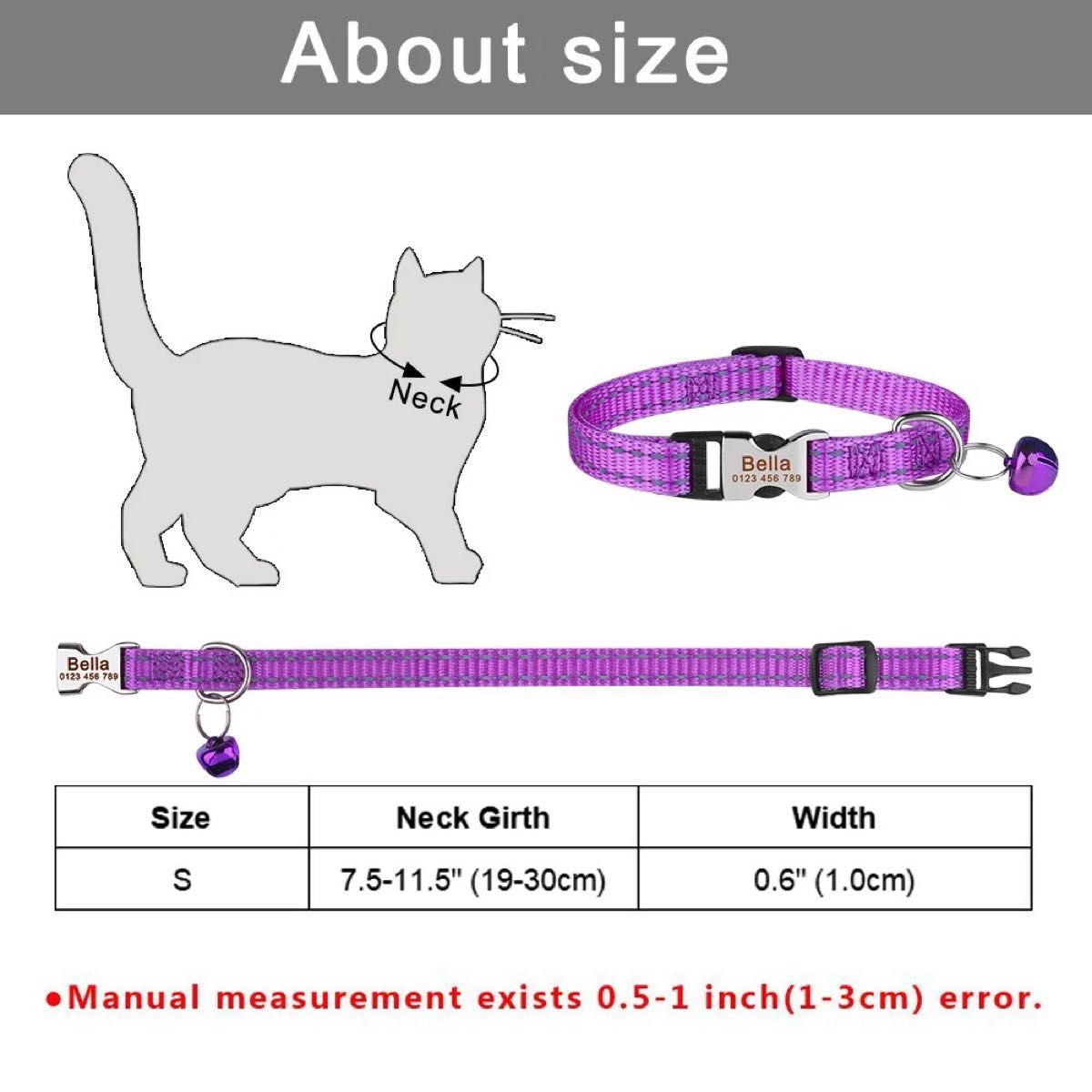 猫　首輪 名前 彫刻無料 名前入れ無料　名入れ無料　電話番号　キャット　ネーム　迷子札　オーダー　