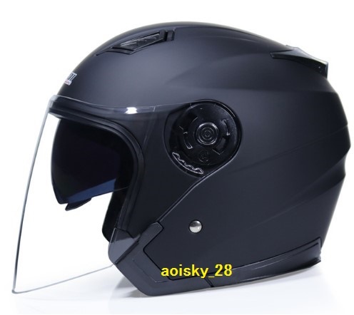 新品 バイク ジェットヘルメット ハーレー ダブルシールド フルフェイス ヘルメット 内蔵サングラス ★ M L XL 2XLサイズ 選択可 マッド黒の画像2