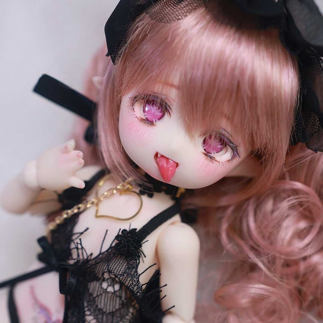 衣装セットimomodollキラカスタムヘッド＋ボディ＋ネイル済ハンド＋お衣装一式サキュバス双子のおねぇちゃんセットkira1/6ドール30cmクラス_画像1