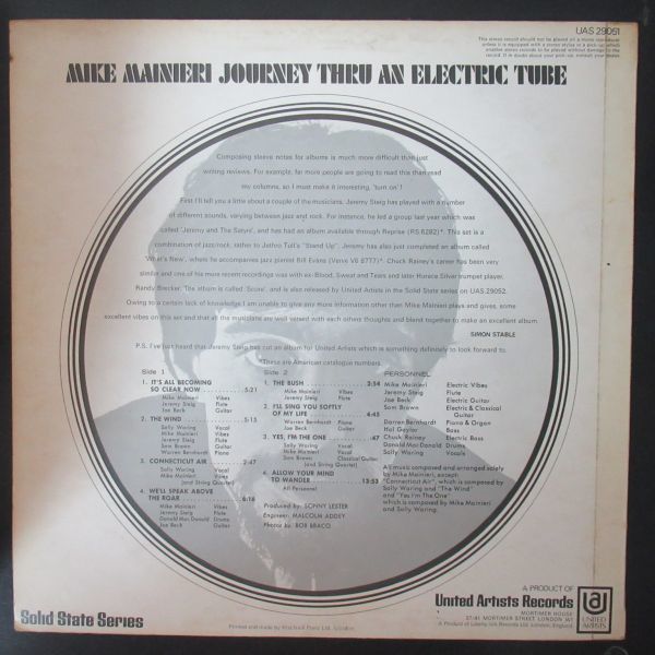 JAZZ LP/UK盤/Mike Mainieri - Journey Thru An Electric Tube/A-9420の画像2