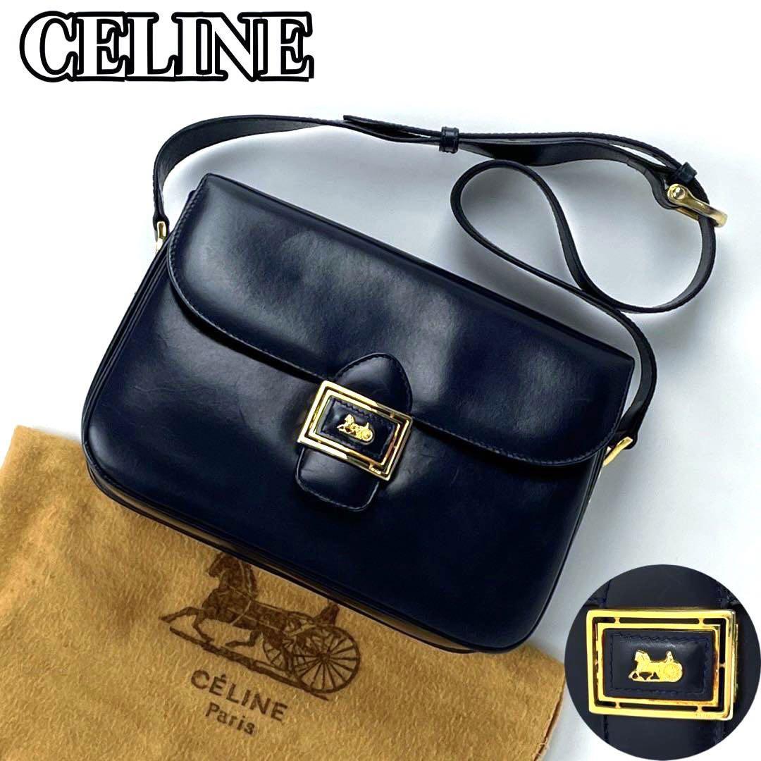 美品】CELINE OLD オールド セリーヌ ショルダーバッグ 馬車金具