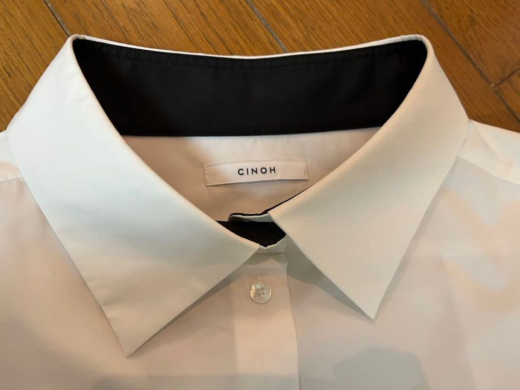 美品 CINOH チノ ワイドネックシャツ size38|PayPayフリマ