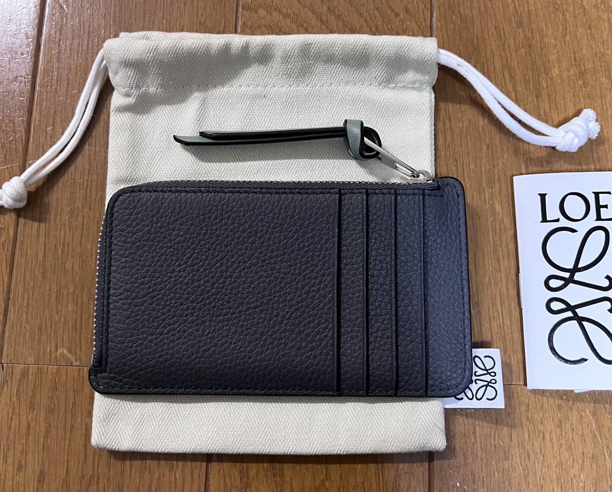 輝く高品質な LOEWEロエベ コインカードホルダー アンスラサイト
