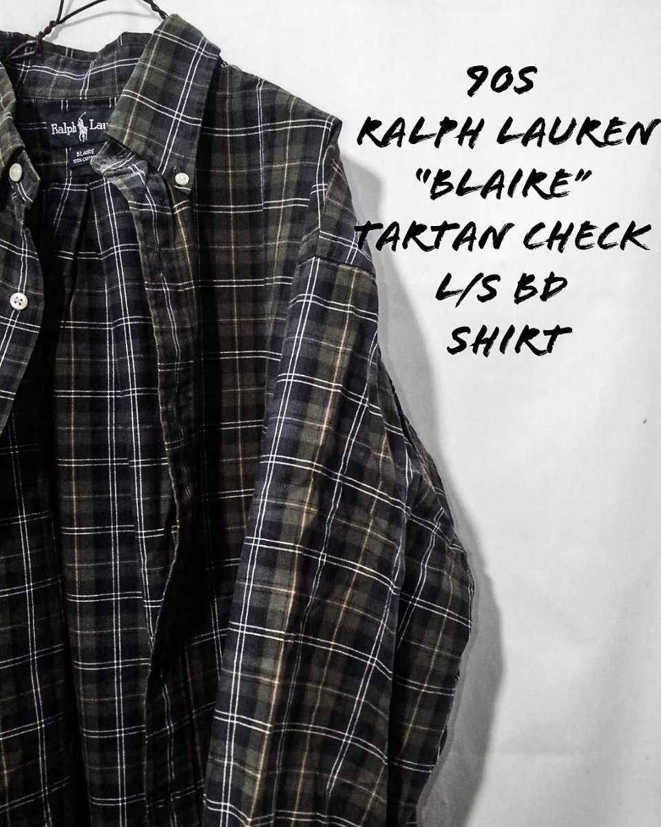 Vintage Ralph Lauren “BLAIRE” tartan check L/S BD shirt 90s ラルフローレン タータンチェック ボタンダウン 長袖 シャツ ビンテージ_画像1