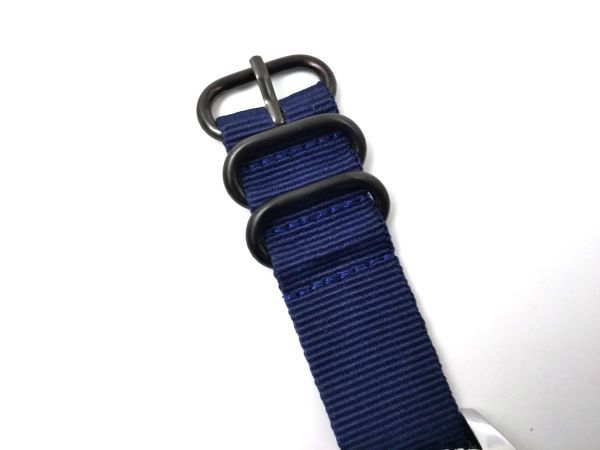  нейлоновый милитари ремешок наручные часы текстильный ремень nato модель темно-синий X черный 24mm