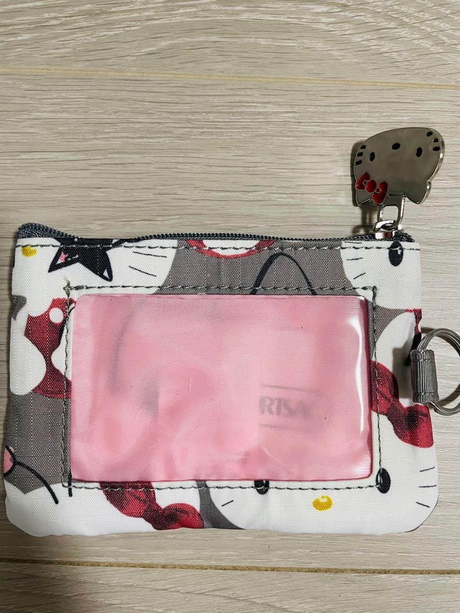 レスポートサック hello Kitty ハローキティ グレー キーコインポーチ IDカード　パスケース 定期入れ