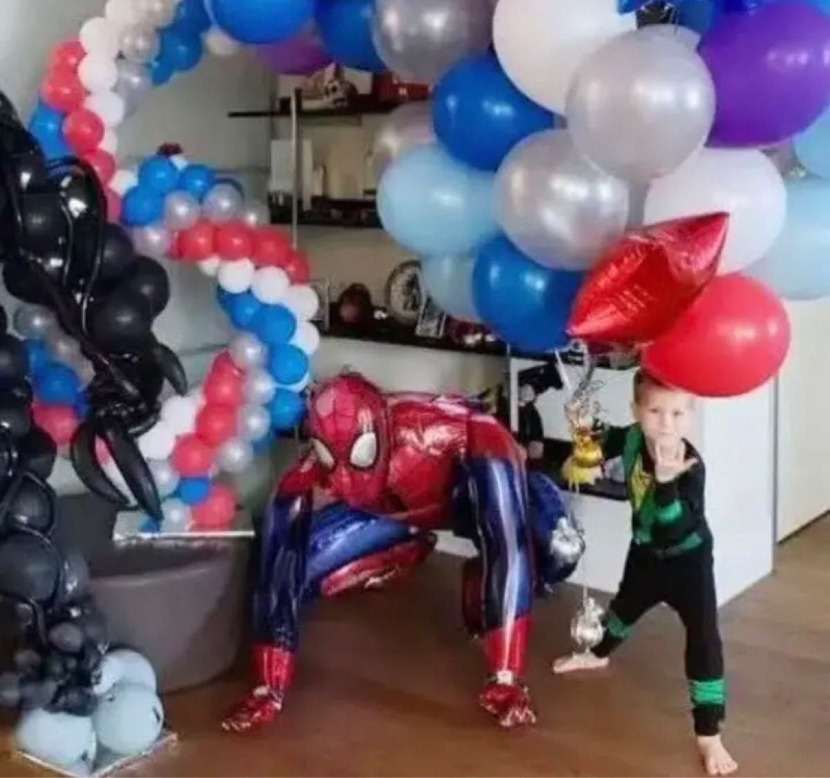 3点　風船　誕生日　パーティー　飾り　スパイダーマン　アイアンマン　バットマン