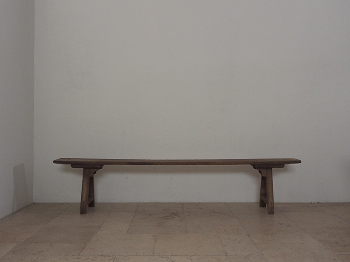 K9925. Франция античный bench длина стул / стул экспонирование шт. экспозиция шт. магазин инвентарь старый мебель старый инструмент Vintage retro из дерева запад чистота деревообработка 