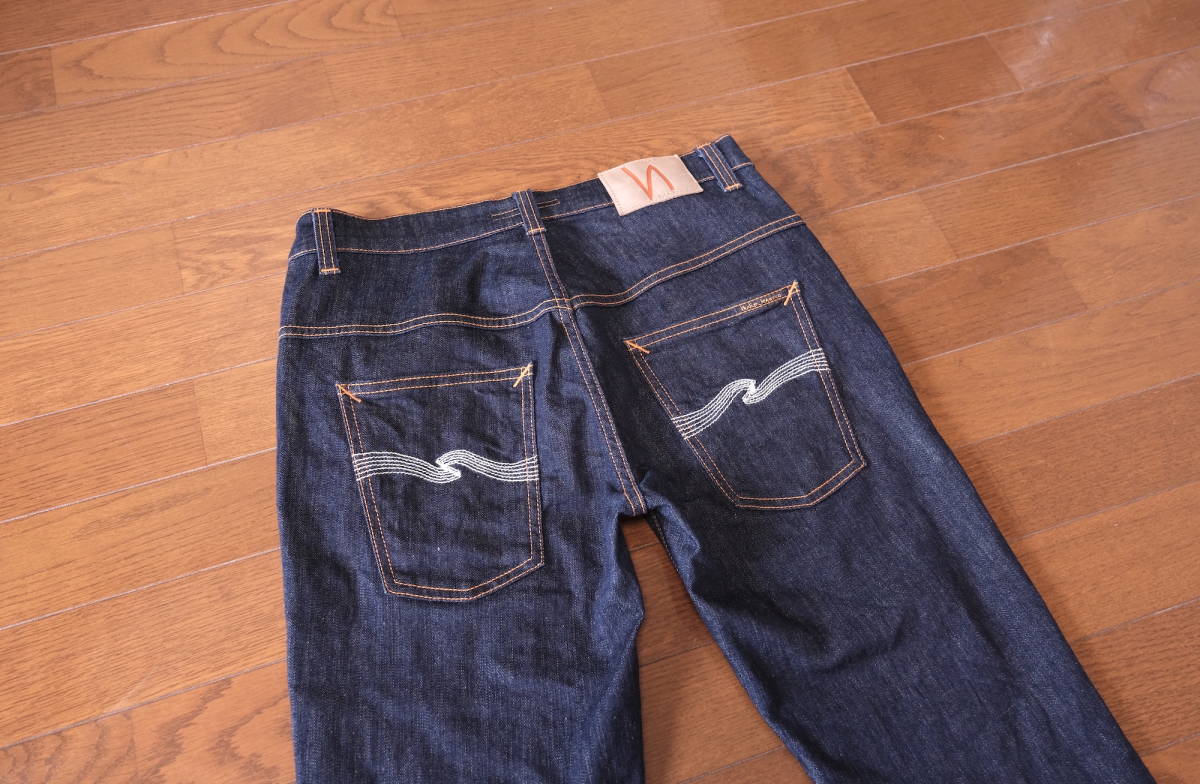 【極美品】(正規品)Nudie Jeans ヌーディージーンズ_Thin Finn Dry Ecru Embo_W32/L32_画像4