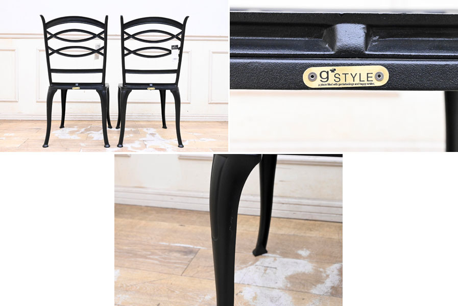 HB04 unused exhibition goods G-STYLE gardening set dining set 3 point set marble style dining table table chair chair 