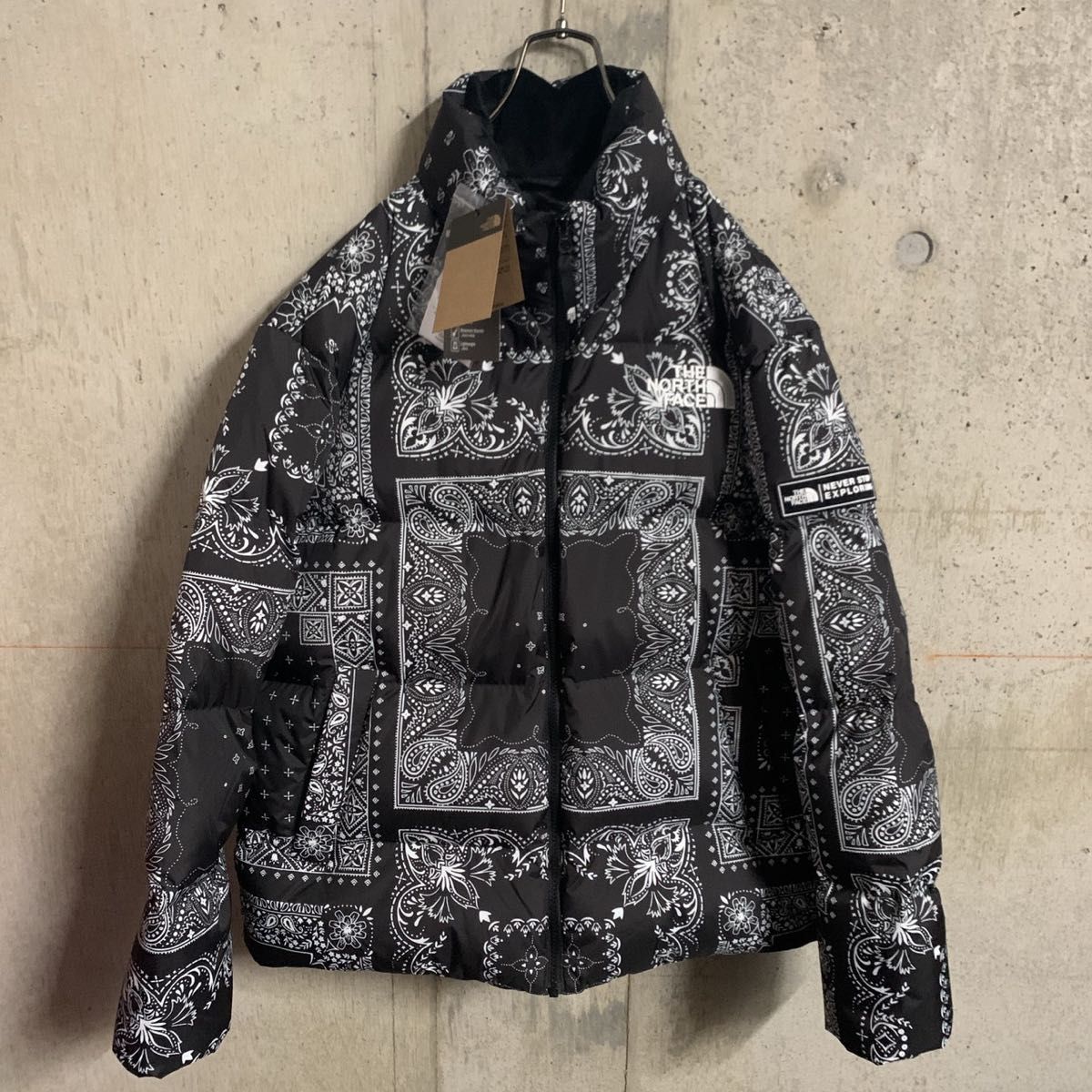 新品 ノースフェイス ブラックホワイト柄 メンズL 1996ノベルティ