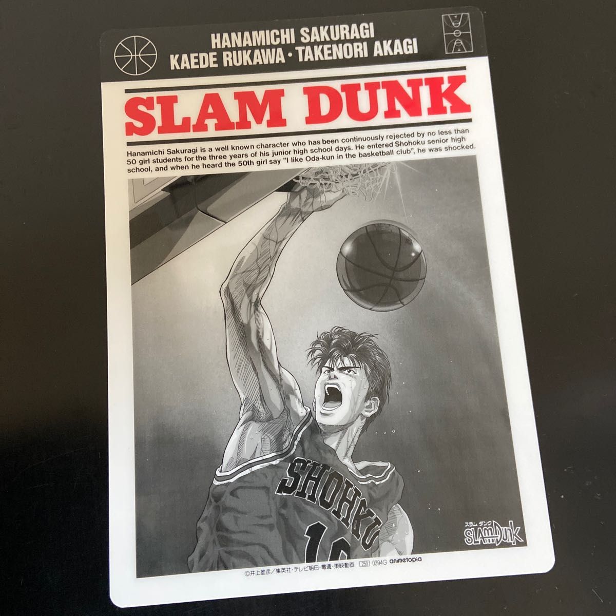 当時物 SLAM DUNK スラムダンク 下敷き バスケ アニメ 漫画