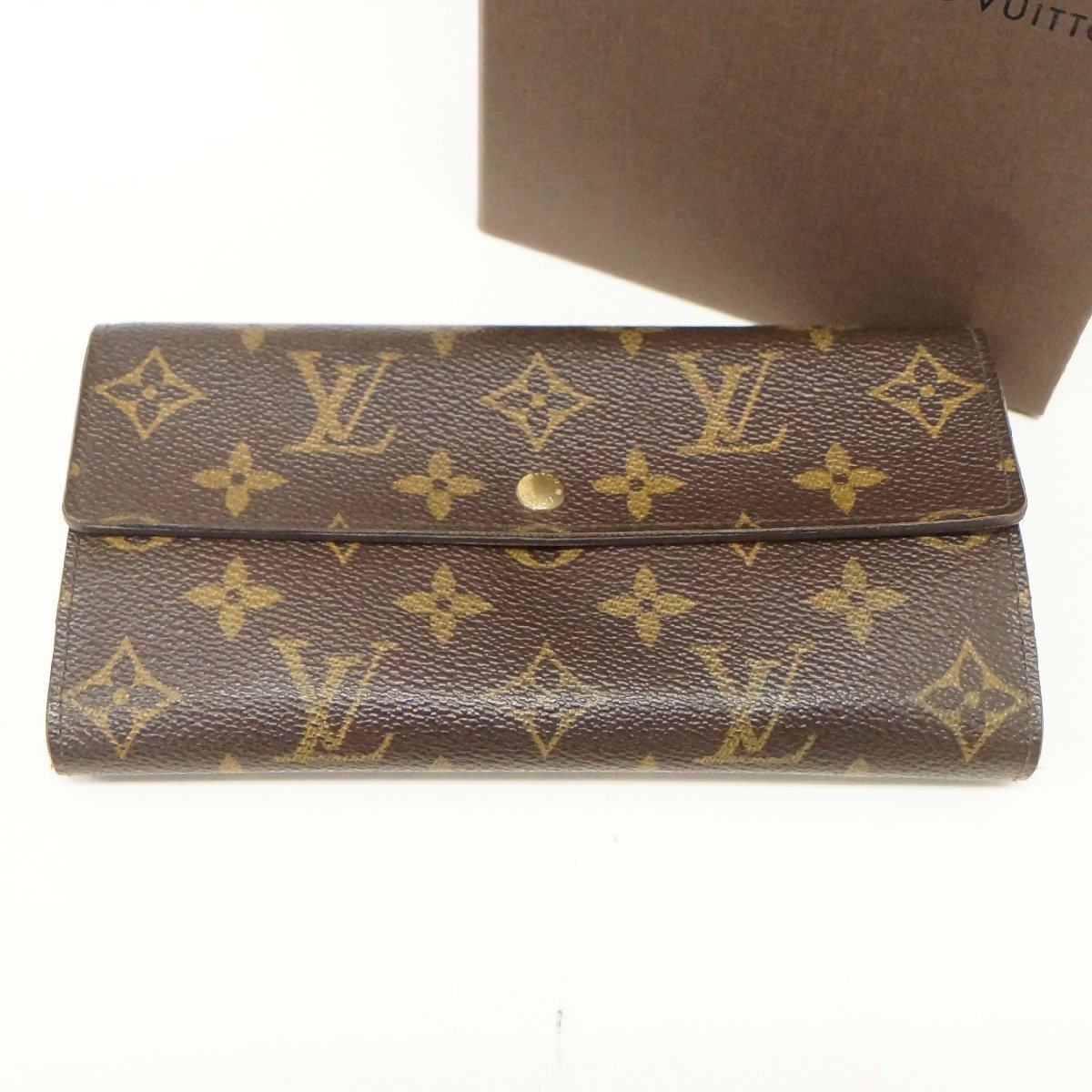 中古 ルイヴィトン Louis Vuitton モノグラム ファスナー付き 長財布