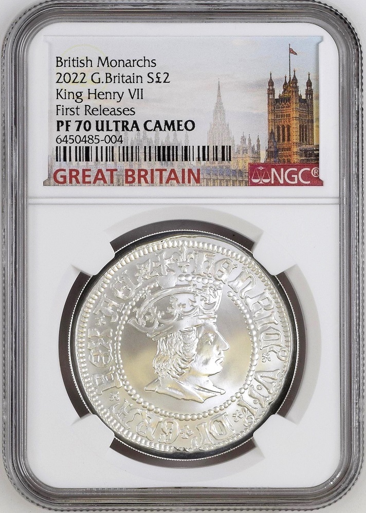 2022年 イギリス 英国君主 ヘンリー7世 2ポンド 1オンス プルーフ 銀貨