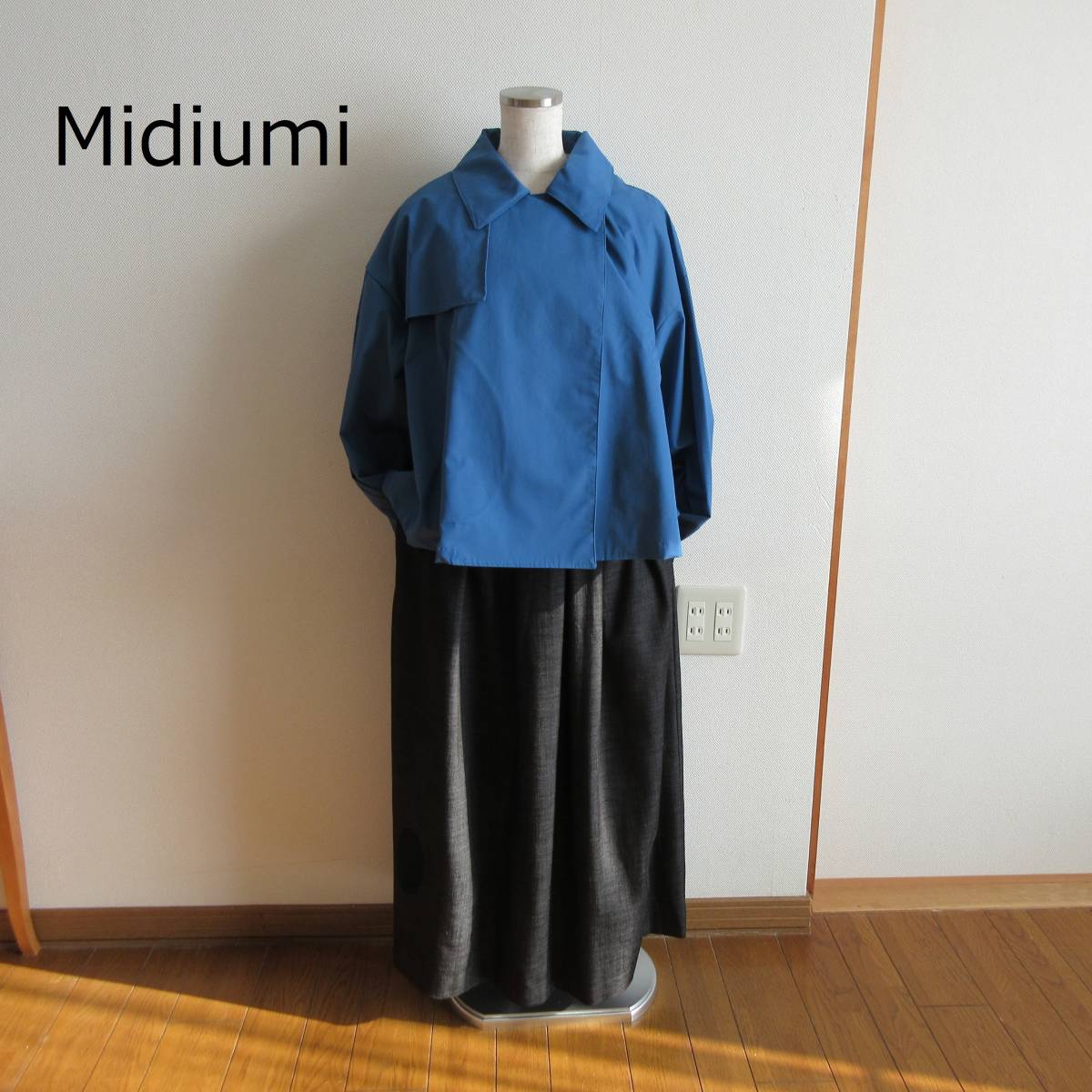 正規品】 Midiumi☆ミディウミ ブルー コットンショートトレンチ 1