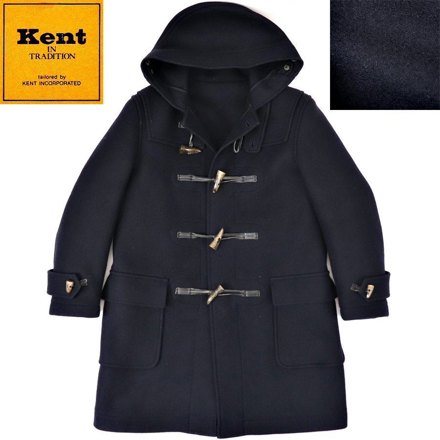 美品 Kent ケント VAN JACKET ヴァンヂャケット 肉厚 メルトンウール ダッフルコート 濃紺 ネイビー M JP:L アイビー ハーフ丈_画像1